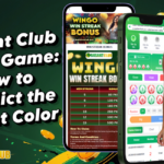 A promotional banner for the Basant Club Color Game featuring the tagline "Basant Club Color Game: How to Predict the Right Color." The image showcases a green-themed design with two mobile phone screens displaying the Basant Club app interface, including options for predicting colors, game history, and a Win Streak Bonus table. A woman in a green dress appears on the right, complementing the app's theme.